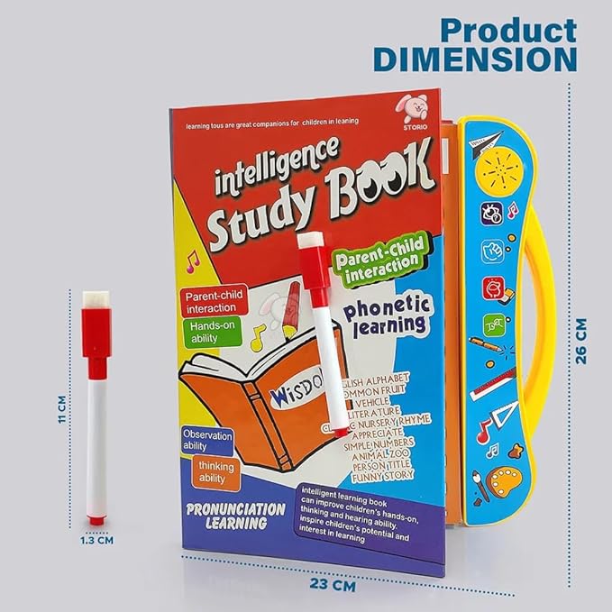 Intelligence Book Sound Book for Children, English Letters & Words Learning Book, Fun Educational Toys. Activities with Numbers, Shapes Learning Book for Toddlers