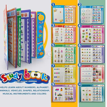 Intelligence Book Sound Book for Children, English Letters & Words Learning Book, Fun Educational Toys. Activities with Numbers, Shapes Learning Book for Toddlers
