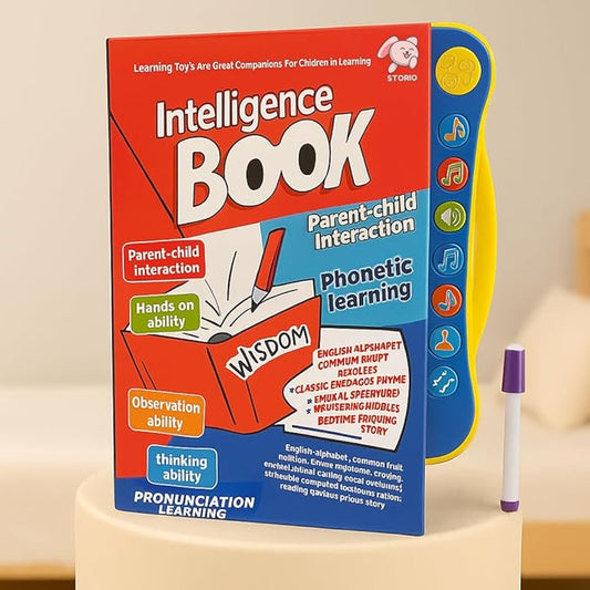 Intelligence Book Sound Book for Children, English Letters & Words Learning Book, Fun Educational Toys. Activities with Numbers, Shapes Learning Book for Toddlers